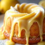 Lemon bundtlet with creamy frosting.