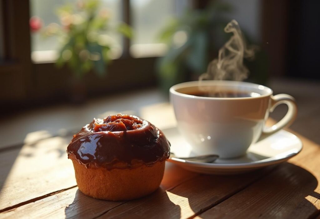 Bundtlet paired with coffee.